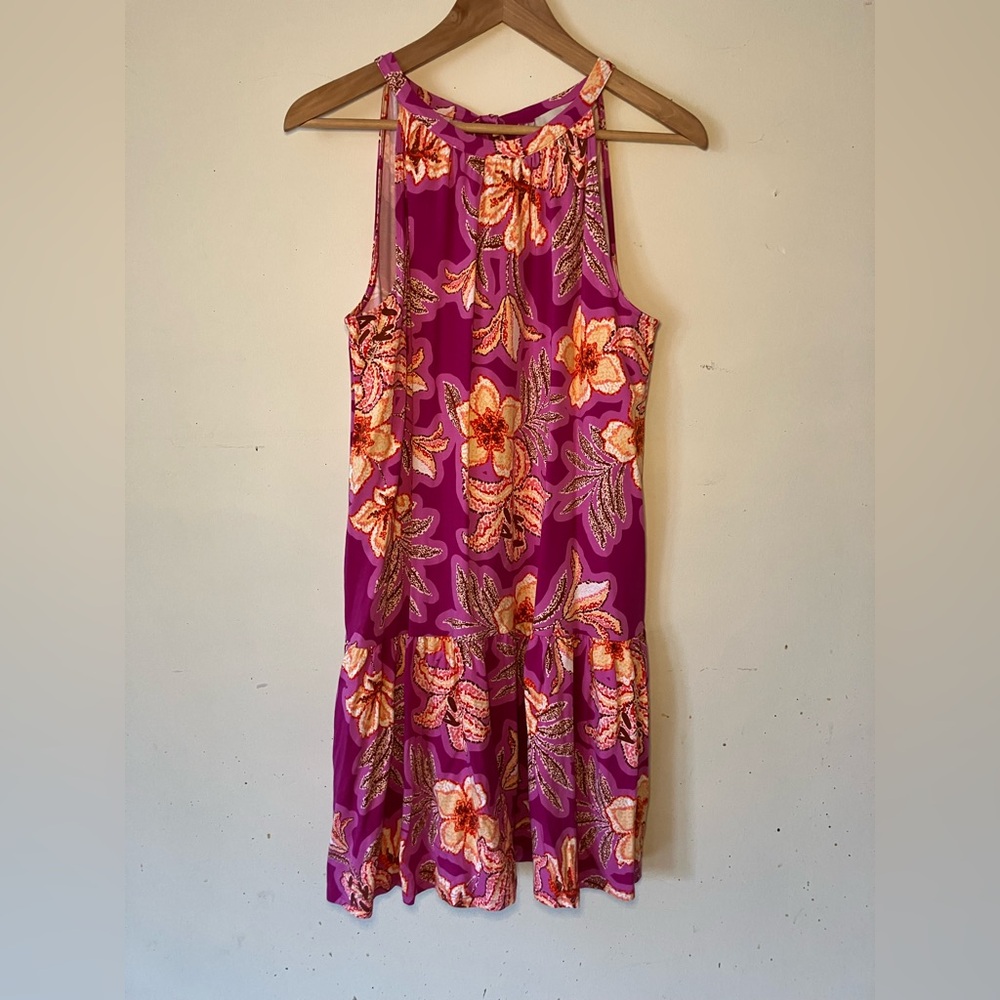 LOFT Floral Dress - Pink and Orange